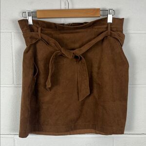 Abercrombie & Fitch faux suede belted mini skirt
